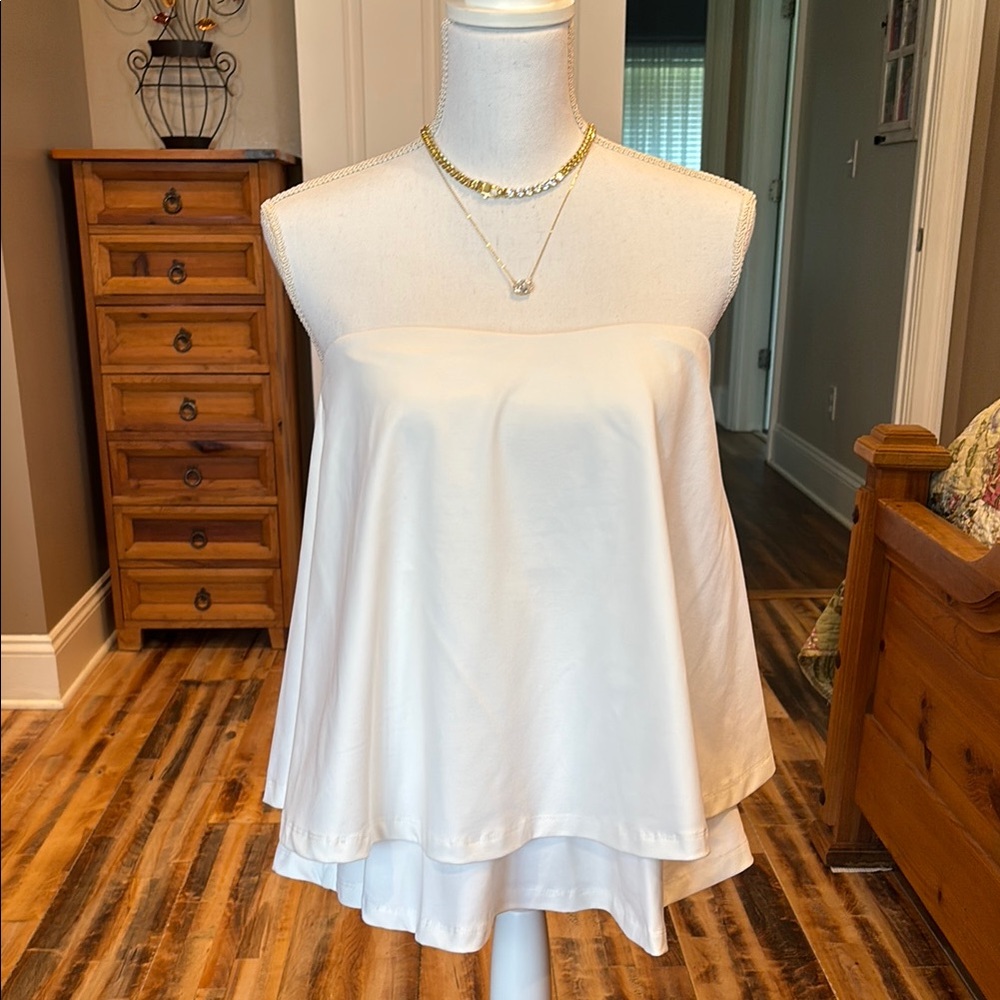 Susana Monaco White Strapless Double Layered Tube Top Size Large